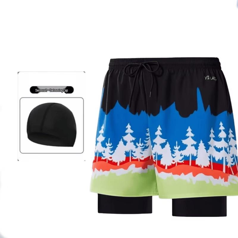 Men s Loose Flat Swim Trunks