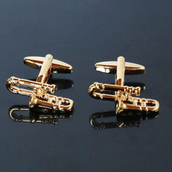Kamakura Cufflinks Workshop Gold Trombone Cufflinks cf1038