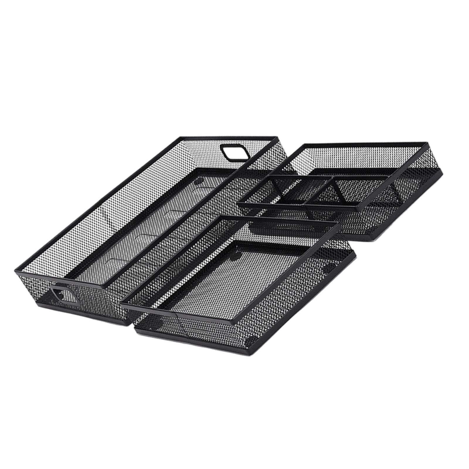 Space Optimizing Metal Drawer Tray Organizers With Adjustable Compartments Office Desktop Storage Solution 1