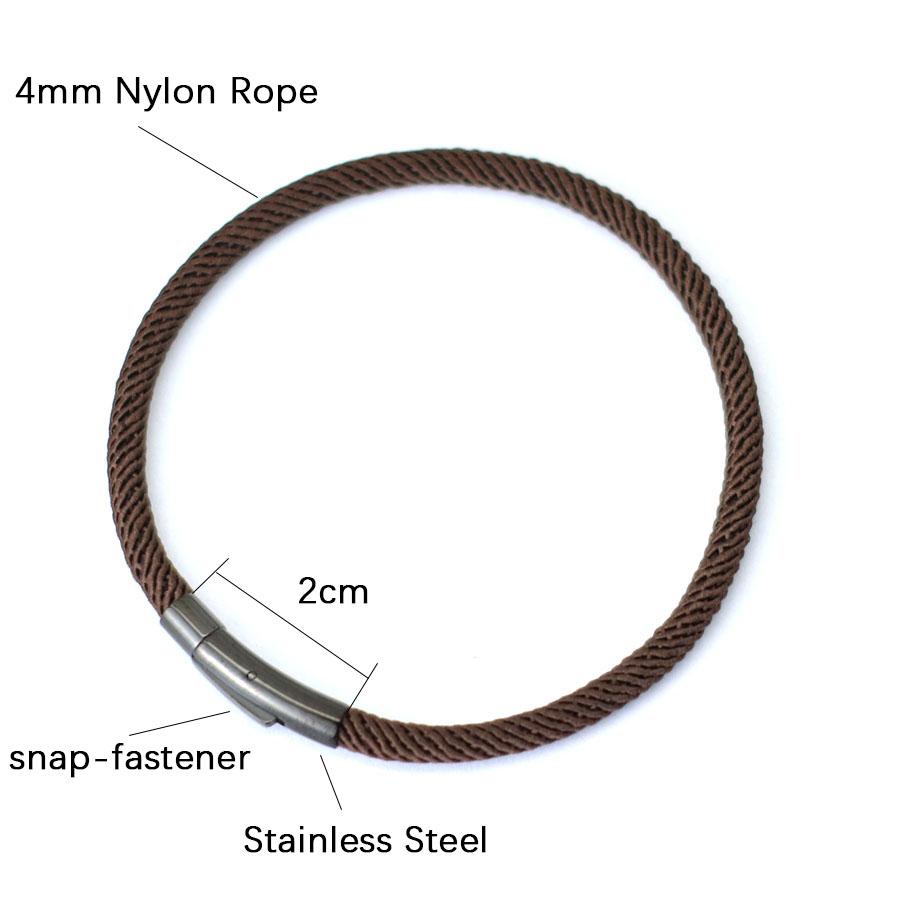 Minimalist Elegance Rope Bracelet Men Grade A 4mm Thread Braslet Homme Stainless Steel Buckle Pulseiras Masculina Armband Herren