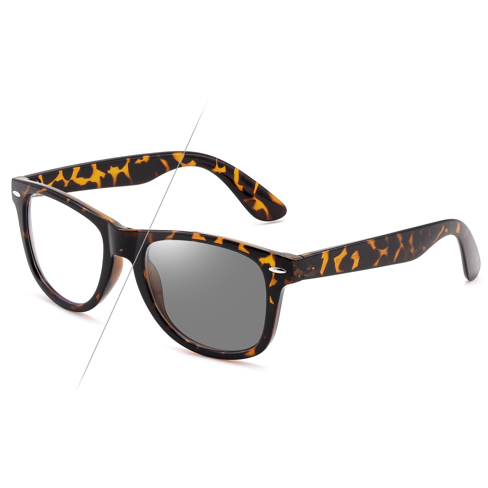 

FEISEDY Polarized Sunglasses with Photochromic Colored Large Wellington Stylish Design for UV Ideal for Outdoor and Cycling Men s Lenses,