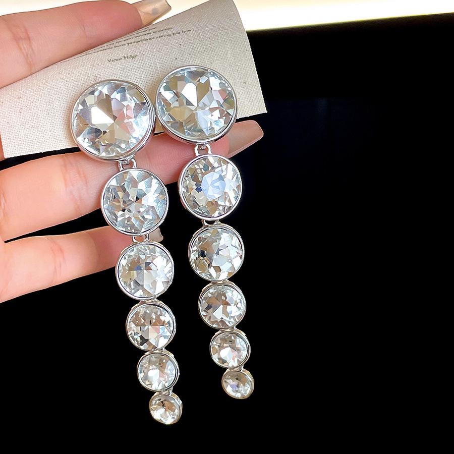 Rhinestone Tassel Stud Earrings - Vintage Court Style Fashion Jewelry for Women