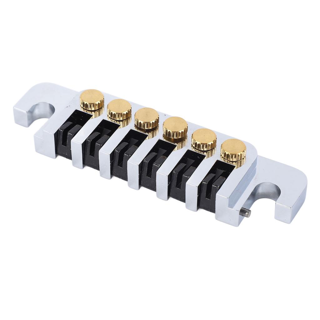 Guitar Tune Roller Saddle Bridge Tailpiece with 2 Studs Electric Guitar Tune Bridge Tailpiece Stop Bar for LP