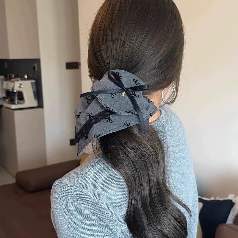 Elegant Large Square Scarf Hair Circle For Women Girls Elastic Satin HairBands Hair Ties Fashion Headband Hair Accessories