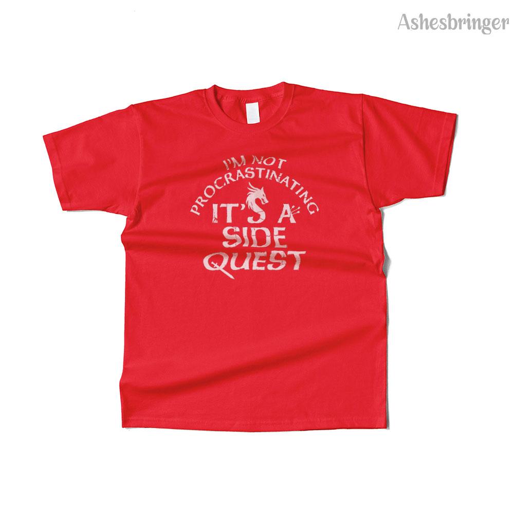 

Mens Cotton I m Not Procrastinating, It s A Side Quest Graphic Funny T Shirt Street Casual Style Tee for Men and Women M