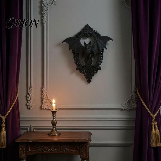 Dark Aesthetic Room Decor 3D Printed Gothic Bat Wall Hanging Decor, Vintage Frame Art, Detailed Wing Art Sculpture for Halloween Home Living