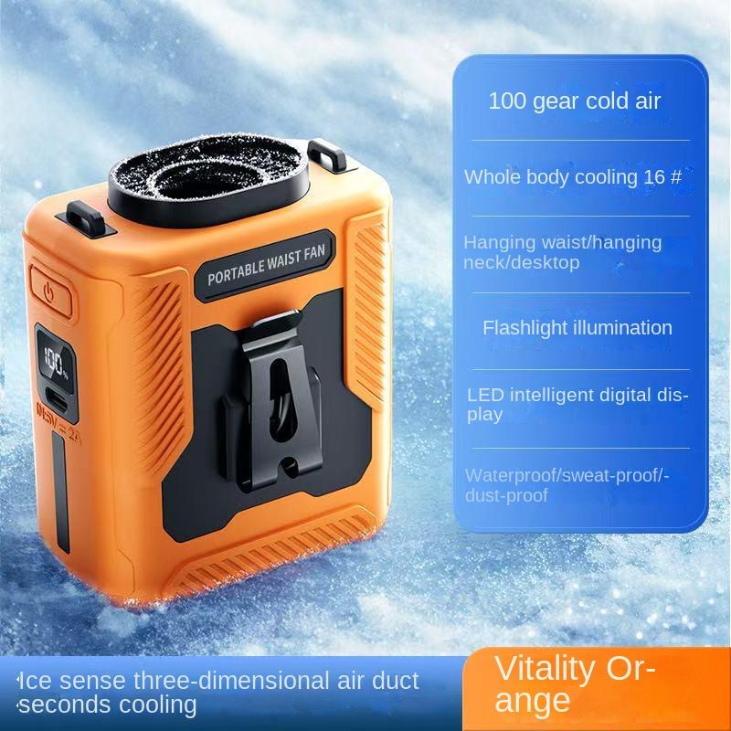 

100 Speed Waist Mounted Outdoor Fan A Portable Fan With Strong Wind Power For Construction Sites An Outdoor Fan With Powerful Pe Other оранжевый