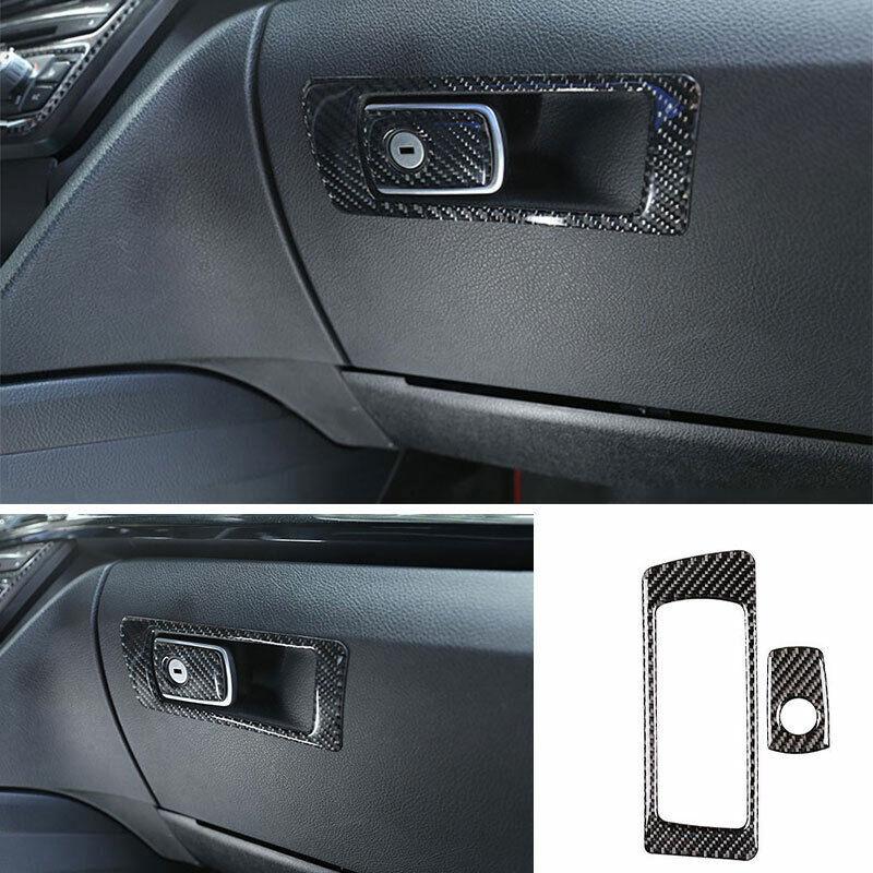 For BMW 3 4 Series GT 13- Real Carbon Fiber Co-Pilot Storage Box Handle Trim