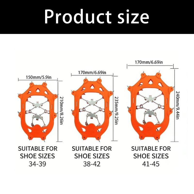 Outdoor Winter Snow Spikes Crampons Cleats Chain Claws Grips Boot Cover Ice Gripper Spikes Outdoor 19 Tooth Ice Claws