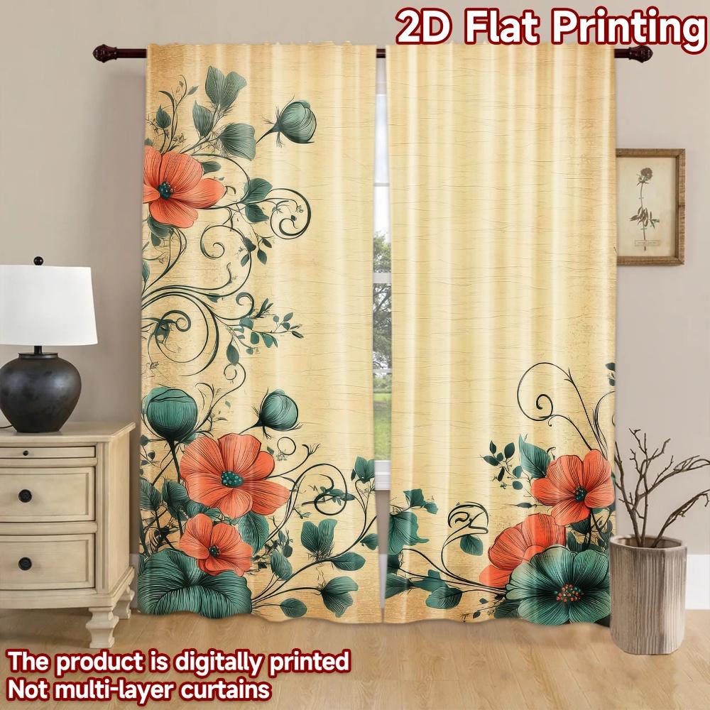 2D flat Photography Backdrop Tapestry Floral Vintage Design 100% Polyester Festive Holiday Perfect for Bedroom wall