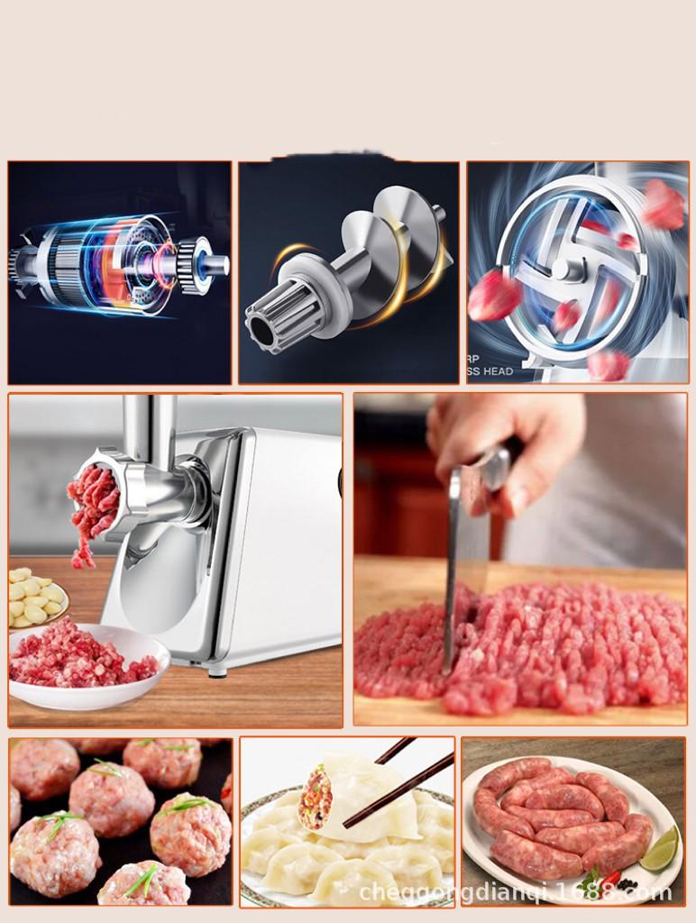 110/220V Electric Meat Grinder & Sausage Stuffer with Vegetable Cutter
