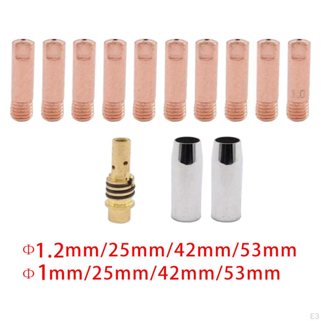 14 Pieces Consumables MIG Gas Nozzle Tip Holder for 15AK Welding , High Performance