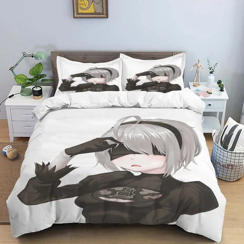 Comforter Comic Nier Art Print Three Piece Bedding Set Fashion Article Children Or Adults For Beds S S Bedding Set