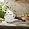 Cute Long-tailed Tit Figurine Handmade Bird Statue Fat Chirp Bird Ornament  Courtyard Decoratio