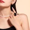 European & American Retro Oval Rhinestone Ring: 18K Gold-Plated Titanium Steel with a Light Luxury Feel