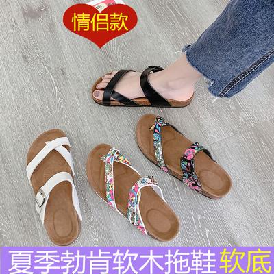 2025 New Men's and Women's Summer Flat Cover Refers To Couples Tide Drag Soft and Cool Slippers, Boken Beach Shoes