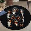 Dogs Round Area Rug,Carpet Rug for Living Room Bedroom Sofa Playroom Decor,Non-slip Floor Mat