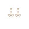 Bow earrings, mosquito coil disc, ear clips without ear piercings, female gentleness and girlliness, stud earrings, fresh and sweet pearl earrings.