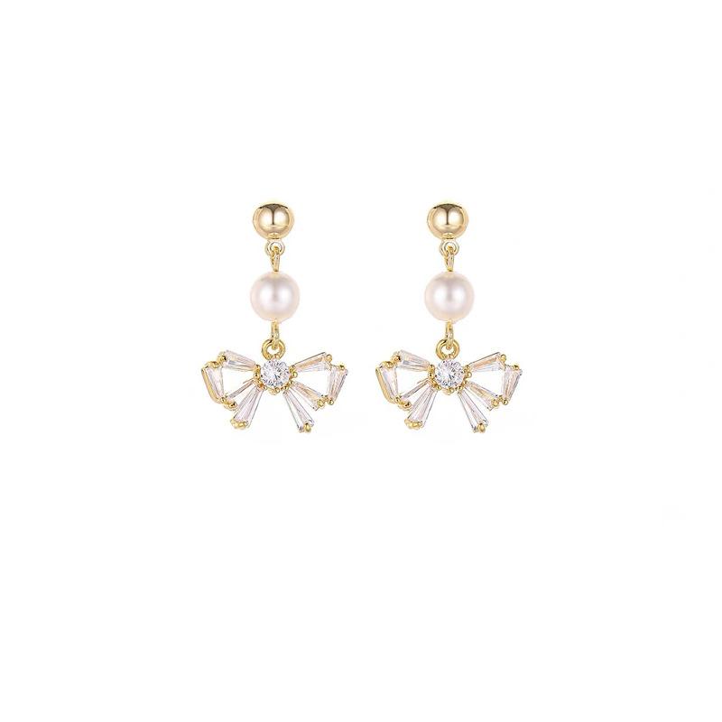 Bow earrings, mosquito coil disc, ear clips without ear piercings, female gentleness and girlliness, stud earrings, fresh and sweet pearl earrings.