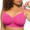 European and American underwear women's no steel ring gathers thin upper support anti-sagging support seamless large size bra