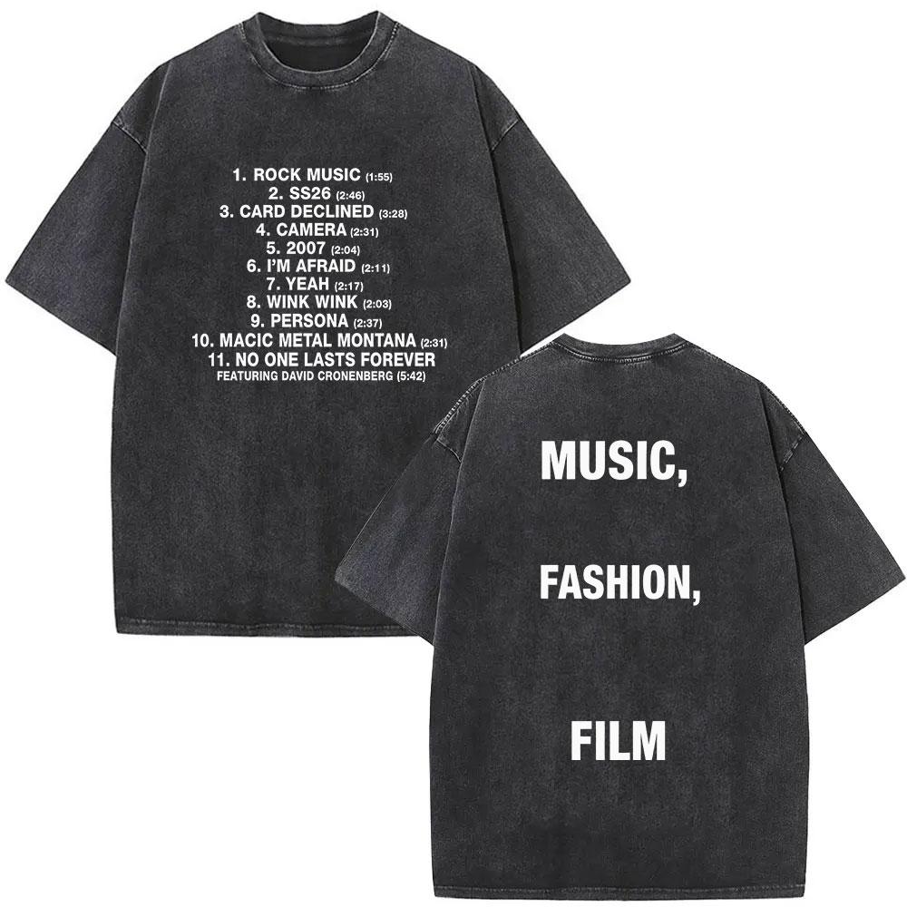 2026 Hot Sale Charli XCX Music Fashion Film Tour 2026 Vintage Washed T Shirt Men Women Summer Pop Music Fashion Oversized T-shirts Streetwear Top