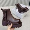 2026 Stivali alla Caviglia da Donna Moda Scarpe con Tacco Alto Chunky Lusso Stivali Invernali Designer Vestito Nuovi Mocassini Goth Mujer Stivaletti Chelsea