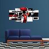 5Pcs African Black Red Printed Abstract 5 Pieces Pictures Canvas Wall Poster No Framed Paintings Room Decor Modern