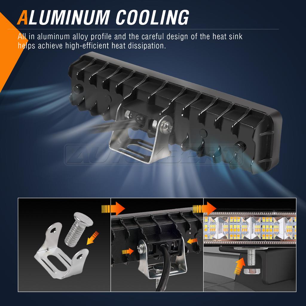 6" Inch 12V 24V LED Light Bar Off Road Spotlight White & Yellow LED Driving Fog Light for Cars Truck 4x4 Boat Lada Atv Work Lamp