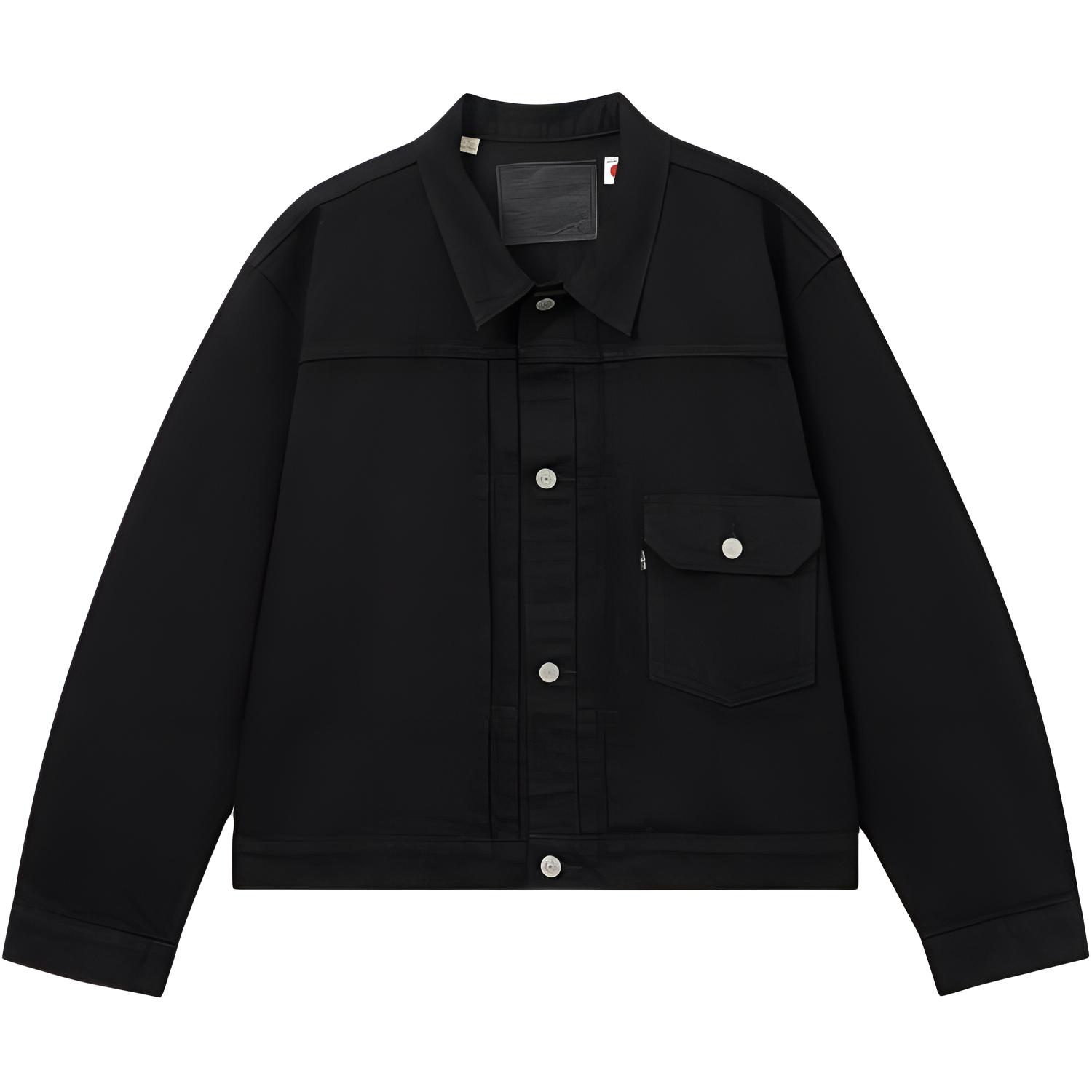 

Levis Свободные Шорты Куртка Деним с Воротником Американский Винтаж Мужские Куртки Черный A9137-0000 S