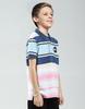 Monte Carlo Boys Blue & Pink Collar Neck T-Shirt