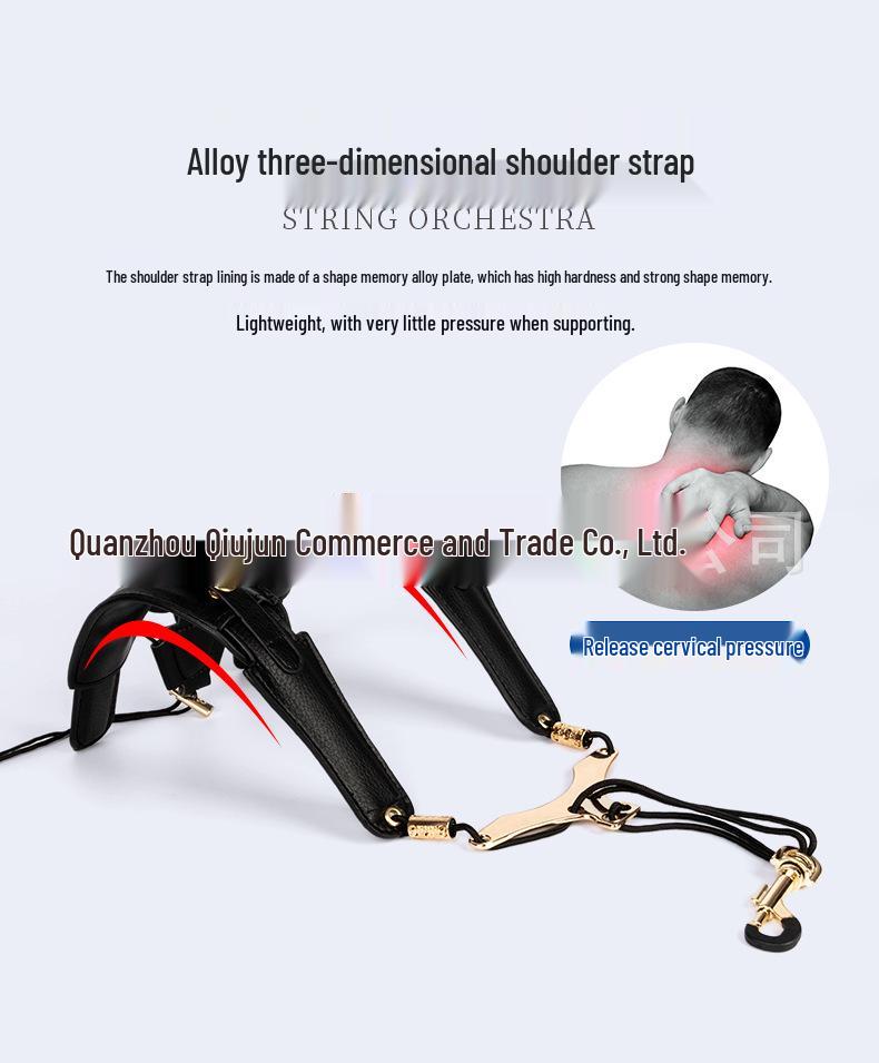 Adjustable Leather Double Shoulder Saxophone Strap for Alto, Tenor & Soprano - Suitable for Adults & Children