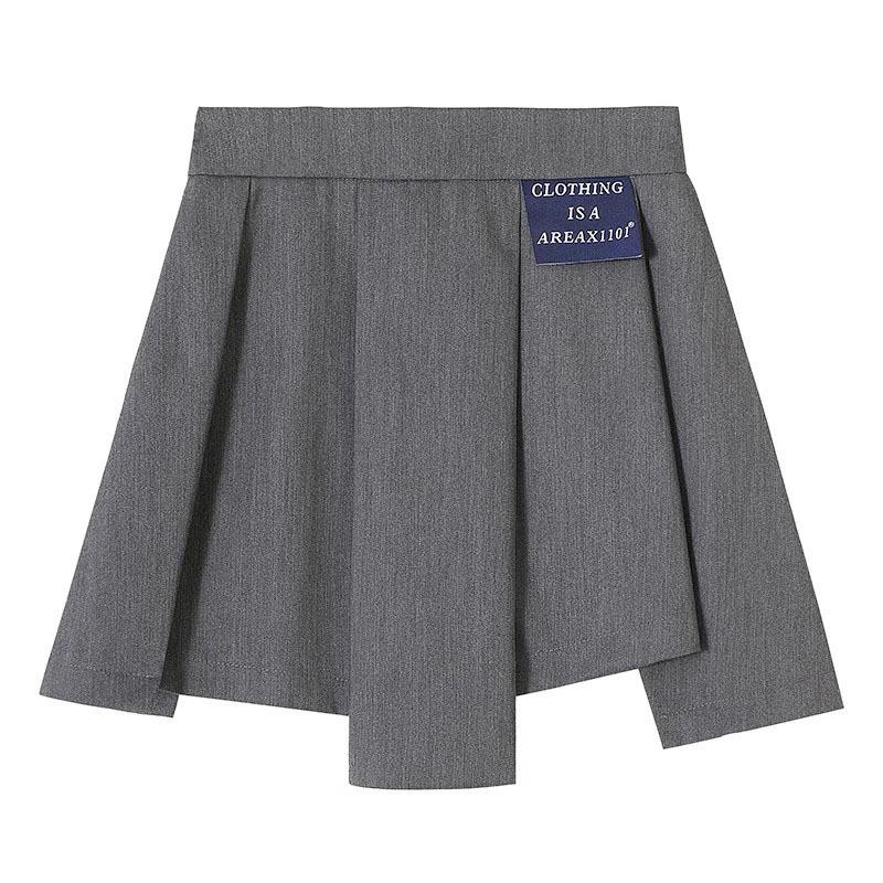 Niche Design College Style High-Waist Irregular Mini Skirt for Spring/Summer