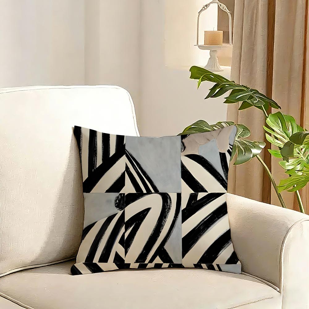 Abstract Figure Lines Girl Sofia Cushion Cover Reversible Plush Pillow Cover Soft Fluffy Home Decor for Sofa Bedroom