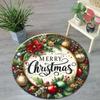 Merry Christmas 3D Round Rug, Soft Holiday Floor Mat for Winter Decor, Living Room, Bedroom, Kitchen, Bathroom