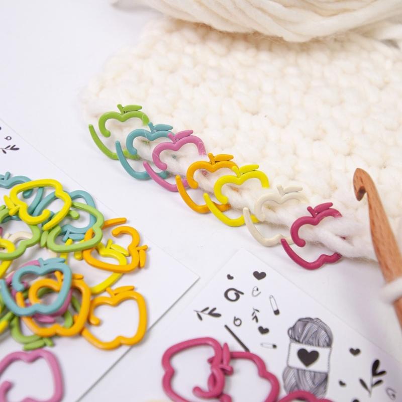 24Pcs Fruit Stitching Markers Crochet Locking Stitching Markers Rings for Knitting Crocheting Weaving Sweater Scarf Hat