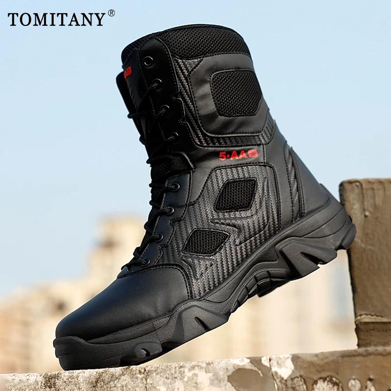 Men Shoes  Winter Men Combat Tactical Boots Ankle Work Safety Shoes Special Force Army Boots Male Waterproof Motorcycle Shoe