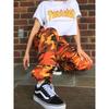 Printed Bucket Side Pocket Loose Pants Printing Series Buckle Side Pocket Loose Pants Female