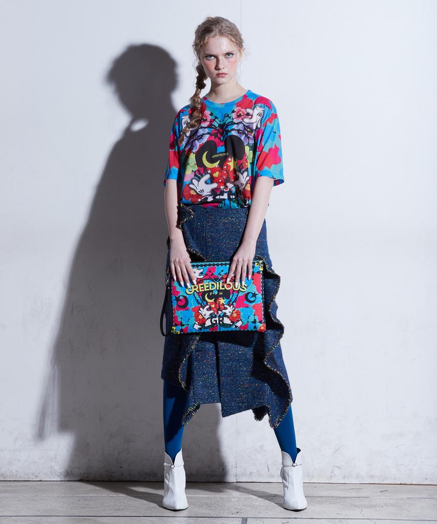 GREEDILOUS Blue Camouflage One-Point T-Shirt