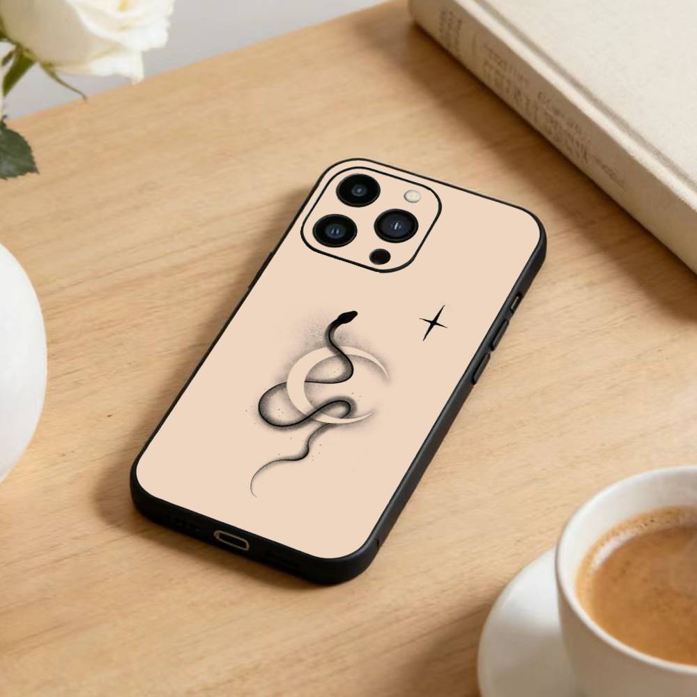 D-Snake Classic Phone Case For iPhone17,16,15,14,13,12 Plus,Max Soft Silicone Black Cover