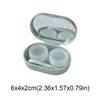With Mirror Eye Care Kit Creamy Color Storage Box Portable Contact Lens Case  For Women
