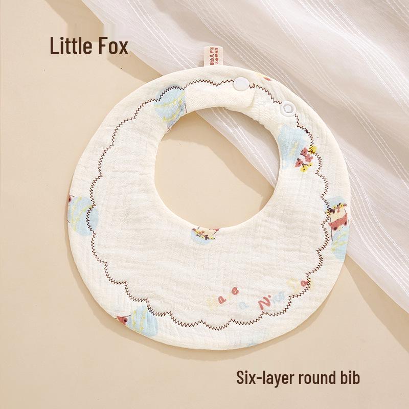 Премиальный детский слюнявчик: Хлопок высшего качества, Впитывающая шестислойная марля, Незаменимая вещь для летнего новорожденного