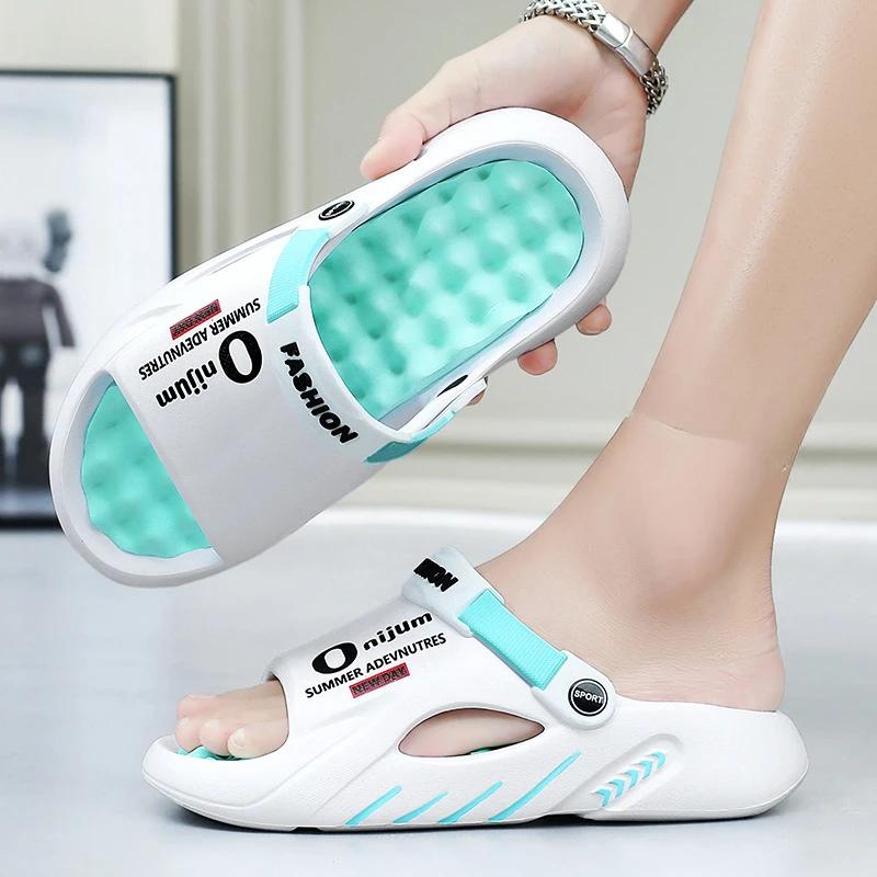 New Slippers for Men, Summer Thick Soled Comfortable Sandals, Outdoor Beach Anti Slip Casual Shoes, Plus Size Sports Sandals