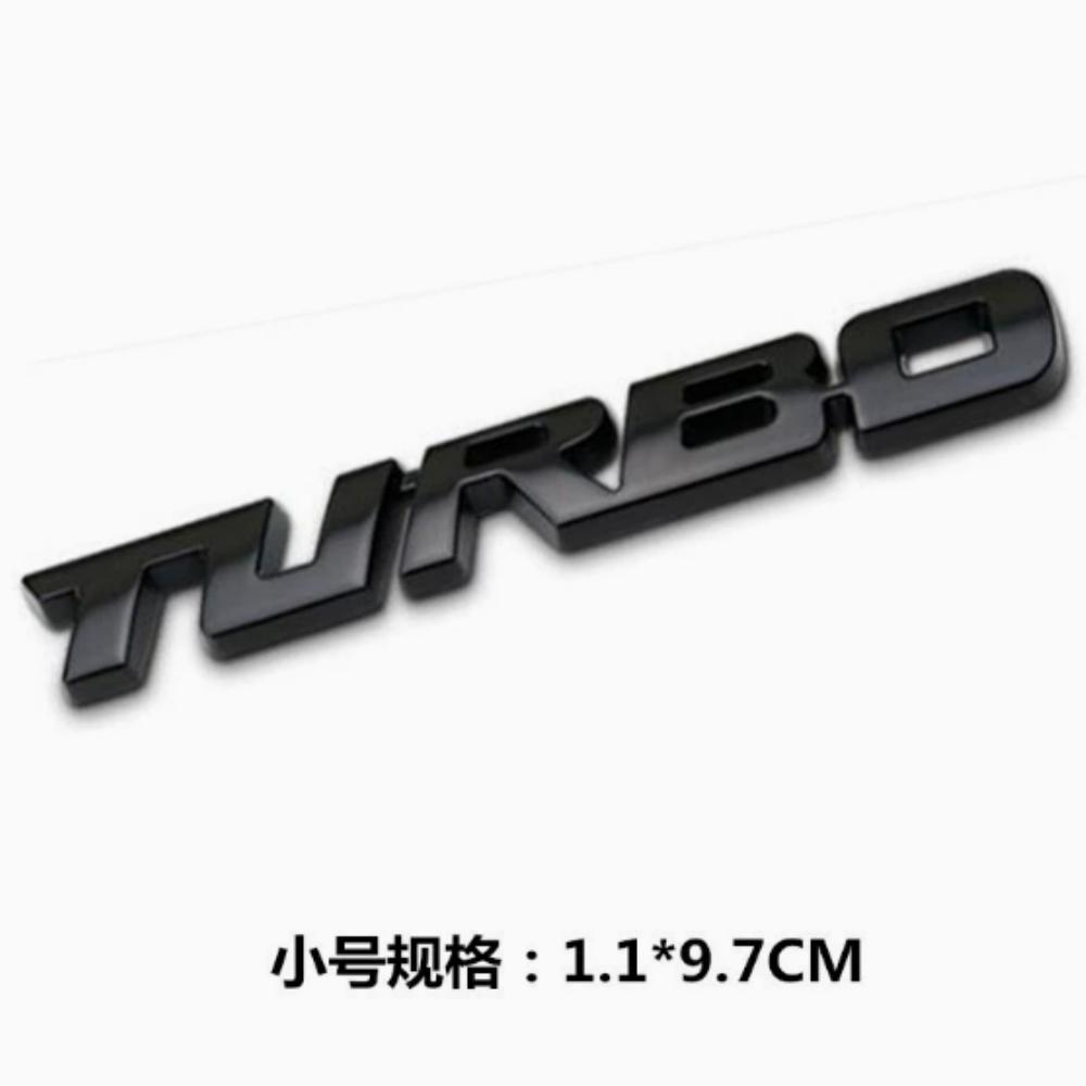 

9.7 * 1.1CM Car 3D zinc alloy metal turbocharged TURBO car logo sticker for automobiles чёрный