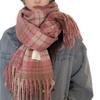 Retro Plaid Fleece-Like Cashmere Women's Scarf Winter High-End Warm Thickened Cold-Resistant Versatile Neck Warmer