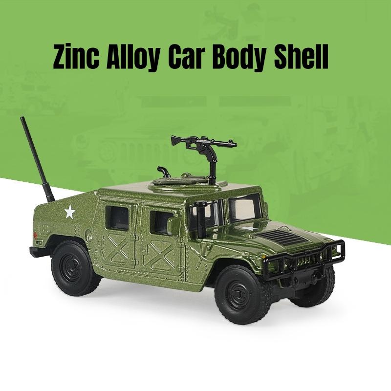 1/64 Hummer H1 Katonai Hadsereges Jármű Miniatűr Modell Cinkötvözet Játékautó Szabadon Futó Kerekek Fém Fröccsöntött Gyűjtemény Ajándék Gyerekeknek