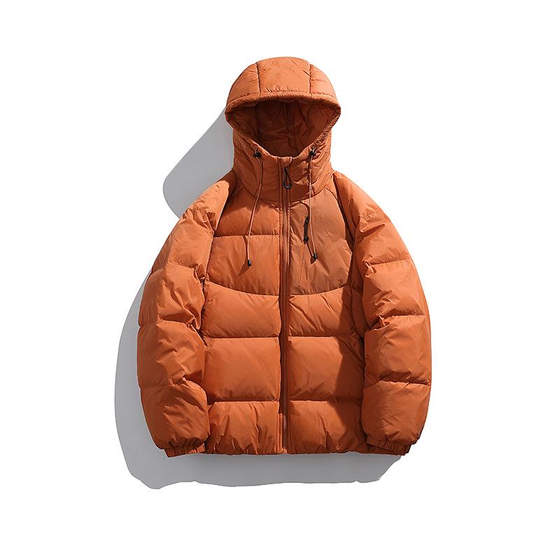 ACU Men's Japanese-Style Outdoor Windproof Down Jacket: Warm, Oversized, Hooded, Nylon, Solid Color.