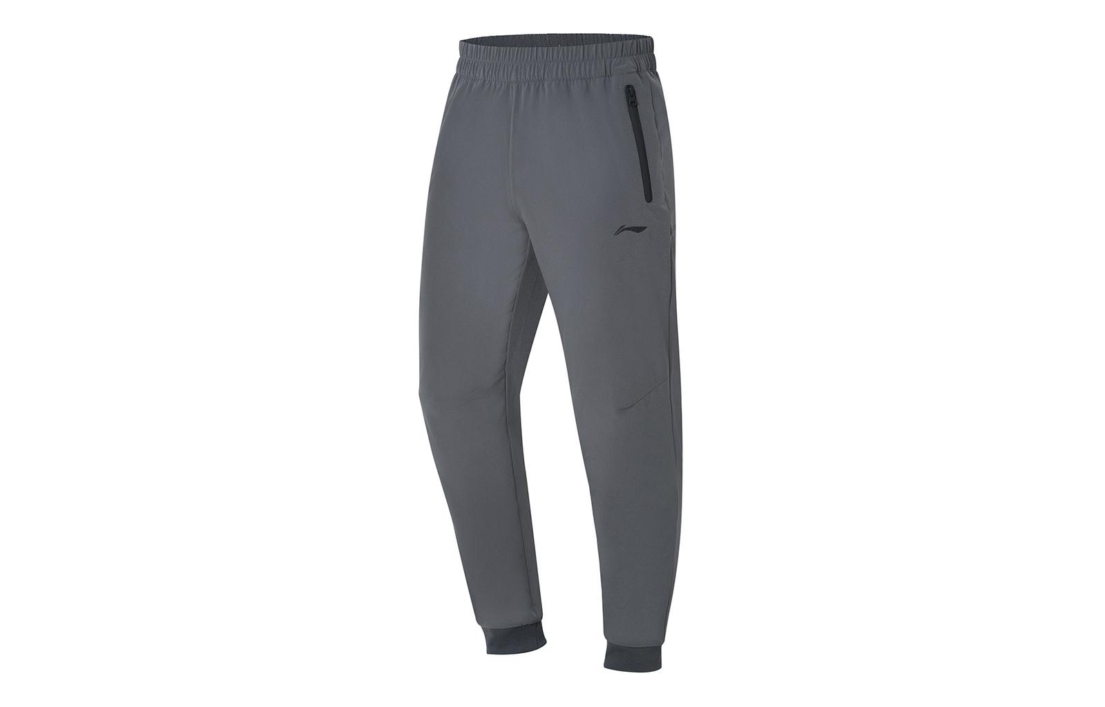Li Ning Training Series Knitted Sweatpants Men s Ebony Black Moderate Cuffed Pants AYKS535-2 XL