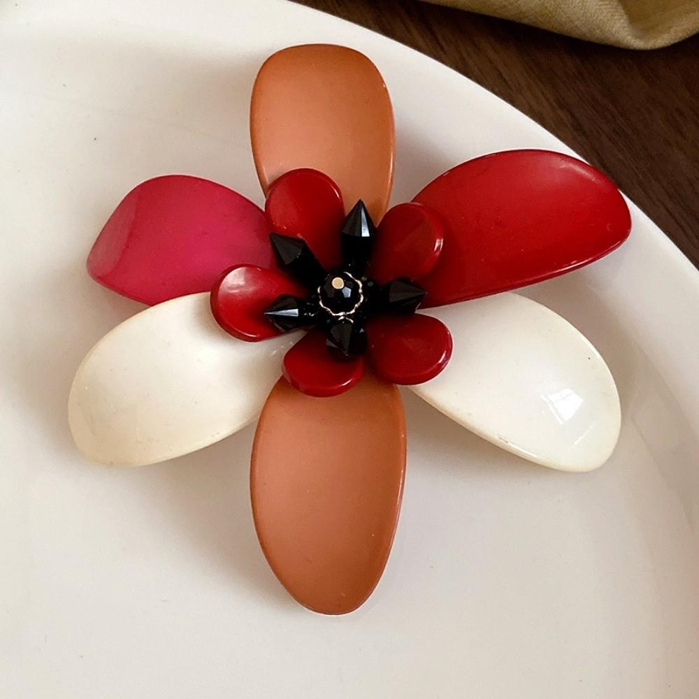 Multi Floral Petal Big Flower Badge Pin Exaggerated Vintage Colors Clothes Pin  Party Favors