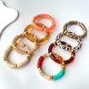 Summer Acrylic Bamboo Beads Bracelet for Women Multi Color Stretchy Resin Girls Charm Couple Bangles Men Jewelry Gift