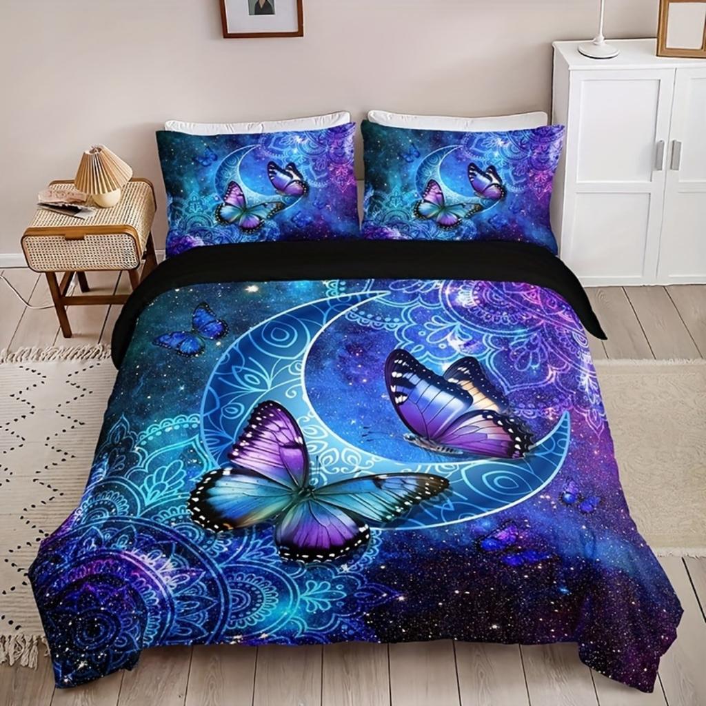 Bueatiful Butterfly Digital Printed Bedding Set Soft Duvet Cover King Queen Twin Single Size Bithday Gift Bedroom Decoration